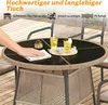 Merax Gartenmöbel Set aus Rattan mit rundem Glastisch und 4 Produktbild-Vorschau 11