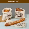 4 Stück Leinen Brotbeutel wiederverwendbar für Produktbild-Vorschau 5