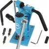 A blue chain riveting tool with various accessories on a white background. Produktbild-Vorschau