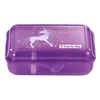 A purple lunchbox with a unicorn design. Produktbild-Vorschau
