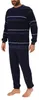 Eleganter Herren Frottee Pyjama Schlafanzug mit Bündchen, Produktbild-Vorschau 2