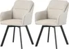 xonox.home Stuhl 2er Set Sophie Chenille-Optik creme Produktbild-Vorschau 1