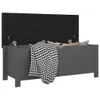 vidaXL Sitzbank mit Stauraum und Kissen Grau 105x40x45cm Produktbild-Vorschau 3