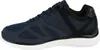 Side view of a dark blue athletic shoe with a white sole. Produktbild-Vorschau