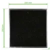 A square black granite tile with a silver frame, with dimensions indicated by green arrows and text. Anteprima dell’immagine prodotto