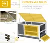 PawHut Cage à lapin clapier sur roulettes clapier en bois Voir les images du produit 4