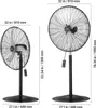 VEVOR Ventilateur industriel sur pied, 810 mm, oscillation Voir les images du produit 8