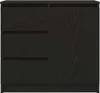 A product shot of a black oak-effect sideboard with drawers. Produktbild-Vorschau