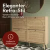 CASABEL Schuhschrank mit 4 Klappen, Retro-Stil, Helles Holz Produktbild-Vorschau 6