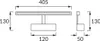 Technical drawing with dimensions of a light fixture. Náhled obrázku produktu
