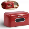 LS-LebenStil Vintage Brotkasten Rot 30cm Metall Retro Produktbild-Vorschau 1
