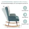 Sillón mecedora Merax con tapicería de bouclé y reposapiés, Vista previa de la imagen del producto 10
