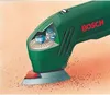 A cutaway illustration of a Bosch sander in action, showing its internal gears and sanding pad. Produktbild-Vorschau