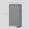 30-Liter-Metall-Treteimer mit Soft-Close-Deckel, Grau Produktbild-Vorschau 3