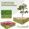 Floranica Zierzaun aus Holz 100 x 40 cm Natur (imprägniert) Produktbild-Vorschau 4