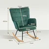 A green rocking chair with dimensions indicated by lines and text. Anteprima dell’immagine prodotto