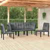 vidaXL 5-tlg. Garten-Lounge-Set Schwarz und Grau Poly Produktbild-Vorschau 2