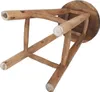 The underside of a wooden stool is shown against a white background. Produktbild-Vorschau