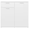 A white sideboard with two drawers on the left and a cabinet door on the right, shown from the front. Produktbild-Vorschau
