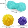 URAQT 3er Set Massagebälle Faszienball Igelball Spiked Produktbild-Vorschau 3