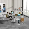 Three people working at adjustable desks in a modern office setting. Produktbild-Vorschau