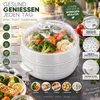 Mikrowellen Dampfgarer 4-teilig Dampfgarbehälter 25cm Weiß Produktbild-Vorschau 2