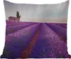 MuchoWow® Outdoor Kissen - Lavendel - Sonnenuntergang - Produktbild-Vorschau 1