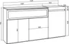 COZY Credenza, Mobile, Cucina, 150x35x75cm, 3 Porte, Camino Anteprima dell’immagine prodotto 4