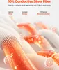 Close-up abstract view of conductive fibers with glowing orange energy and lightning bolt icons. Anteprima dell’immagine prodotto