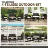 Yaheetech Polyrattan Sitzgruppe 4er Gartenmöbel Set inkl. Produktbild-Vorschau 9