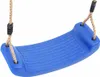 A close-up view of a blue swing seat with brown ropes attached. Náhľad obrázku produktu