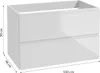 A white bathroom vanity cabinet with two drawers, shown from a three-quarter angle. Podgląd zdjęcia produktu