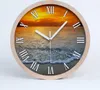 Holzuhr 30fi cm wanduhr - weiße Spitzen - Meer Produktbild-Vorschau 1