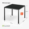 A black pergola with dimensions and weight indicated. Produktbild-Vorschau