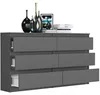 Komoda 140 cm 6 zásuvek skříňka FRAMIRE R-140 antracit Náhled obrázku produktu 5