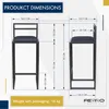 Product dimensions diagram for bar stools. Voir les images du produit