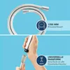 A split image showing a shower hose and a hand connecting a spray head to a hose. Náhľad obrázku produktu