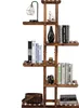 A wooden multi-tiered shelf unit displaying books and decorative items. Produktbild-Vorschau