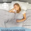 A woman sleeping peacefully under a weighted blanket. Produktbild-Vorschau