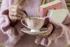 Clayre & Eef Tasse mit Untertasse 200 ml Rosa Weiß Produktbild-Vorschau 6