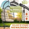 Fotel wiszący ELONEO z podstawą, wygodny fotel bujany do Podgląd zdjęcia produktu 6