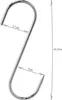 A silver S-hook with dimensions indicated by text overlays. Produktbild-Vorschau