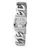 A silver Guess watch with a chain-link band and a square face, displayed against a white background. Náhled obrázku produktu