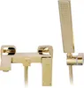 A gold-colored bathtub faucet and showerhead set against a white background. Produktbild-Vorschau