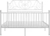 A white metal bed frame with a decorative headboard, shown from the front against a white background. Náhľad obrázku produktu