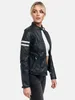 Tazzio Damen Lederjacke F513 (Navy, L) Produktbild-Vorschau 6