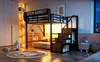 Letto a soppalco 140x200 cm con striscia LED, scala di Anteprima dell’immagine prodotto 11