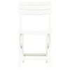 A white plastic folding chair is shown from the front against a white background. Produktbild-Vorschau