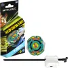 A product shot of a Beyblade X Dranzer Spiral 3-80T X-Over Set, including the packaging, the Beyblade itself, and a launcher. Produktbild-Vorschau