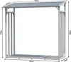 A diagram of a metal firewood rack with dimensions indicated. Produktbild-Vorschau